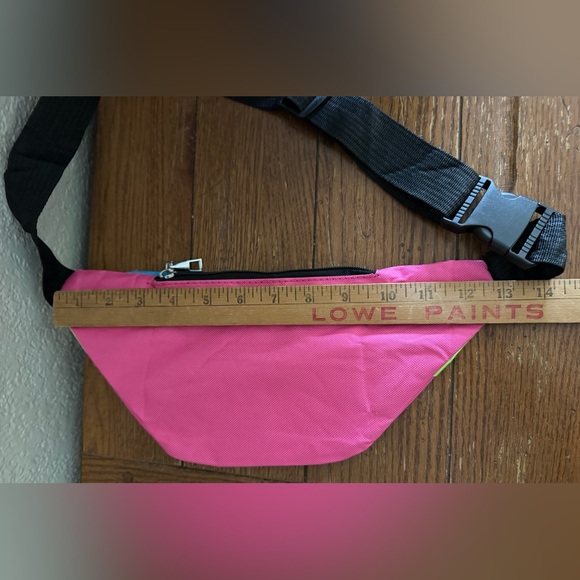 80s Neon Fanny Pack Adjustable Retro Two Pockets Waist Bag Lightweight - Picture 7 of 7